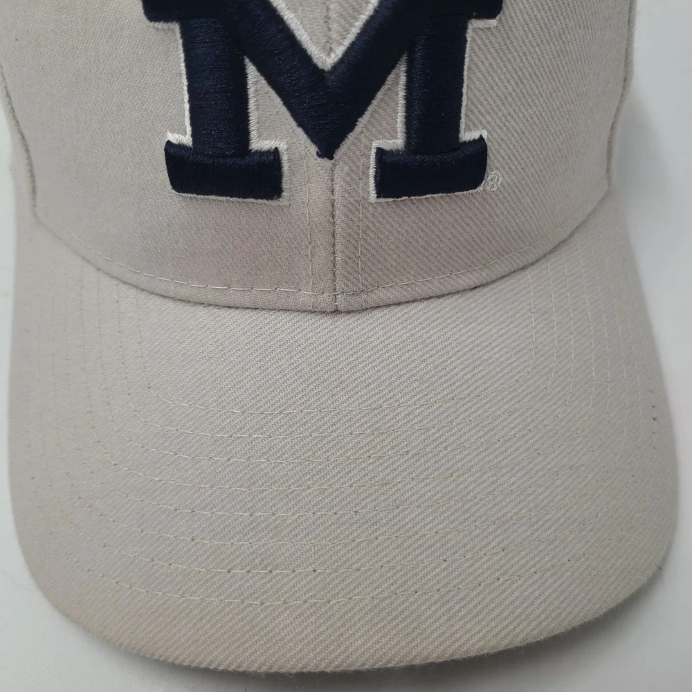 Michigan Wolverines Hat Fitted 6 3/4 Zephyr Gray Blue NCAA University Wool Blend